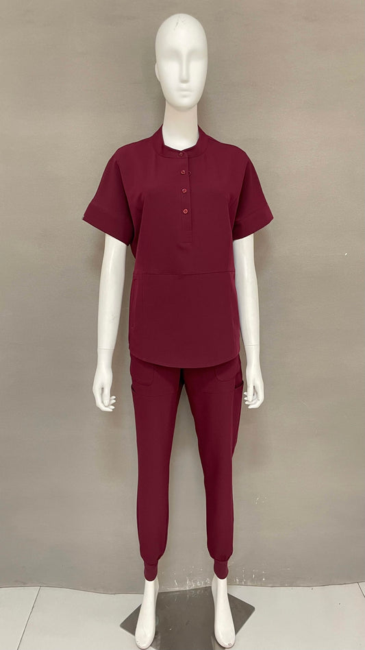 Women's Burgundy Uniform Set